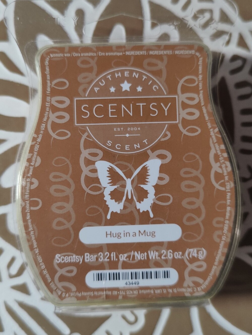 Scentsy Hug in a Mug wax melt partial